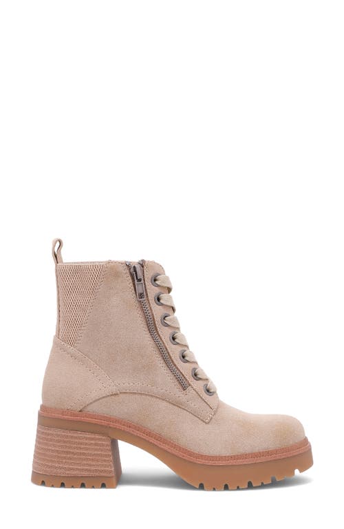 Shop Mia Idalia Lace-up Platform Bootie In Sand