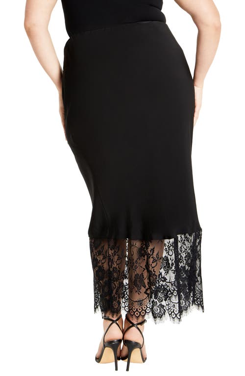 Shop City Chic Fay Lace Hem Maxi Skirt In Black