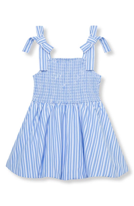 Shop Habitual Kids Stripe Smocked Bubble Sundress In Blue