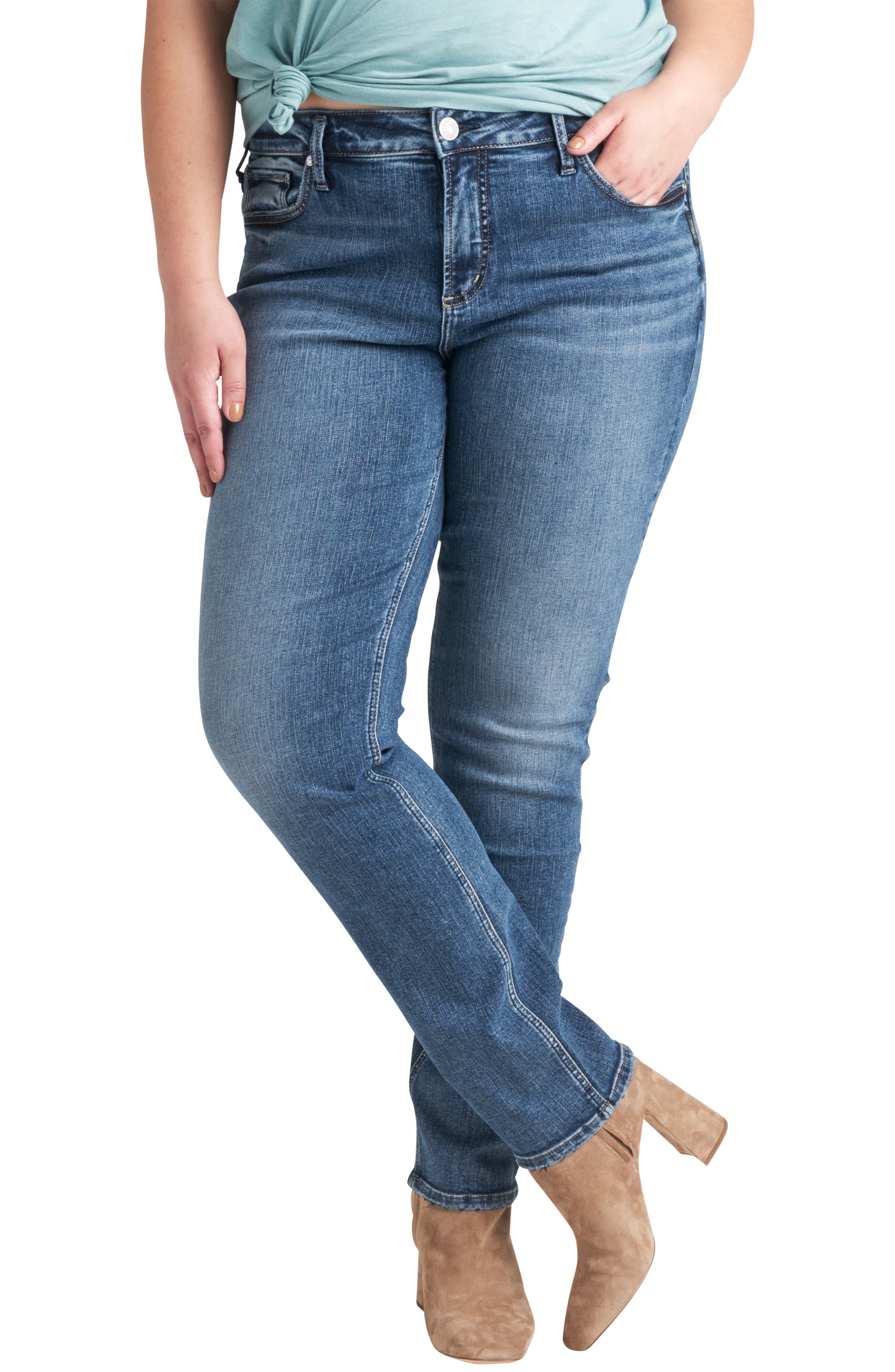 plus size silver jeans