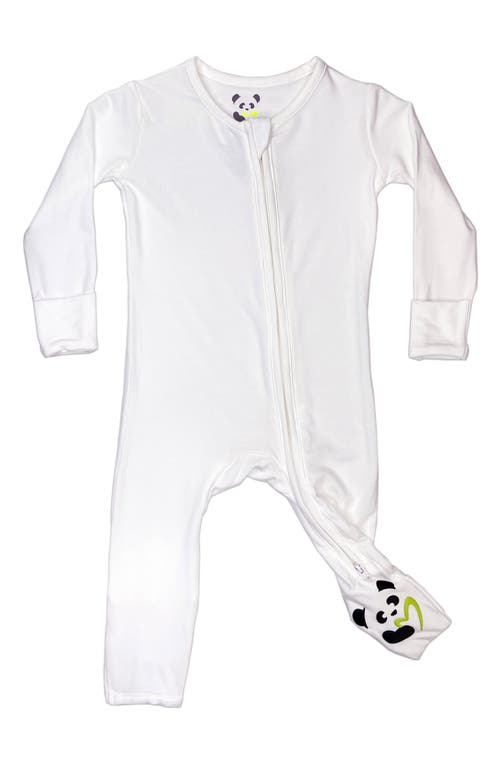 Bellabu Bear Fitted Convertible Footie Pajamas in Milk White 