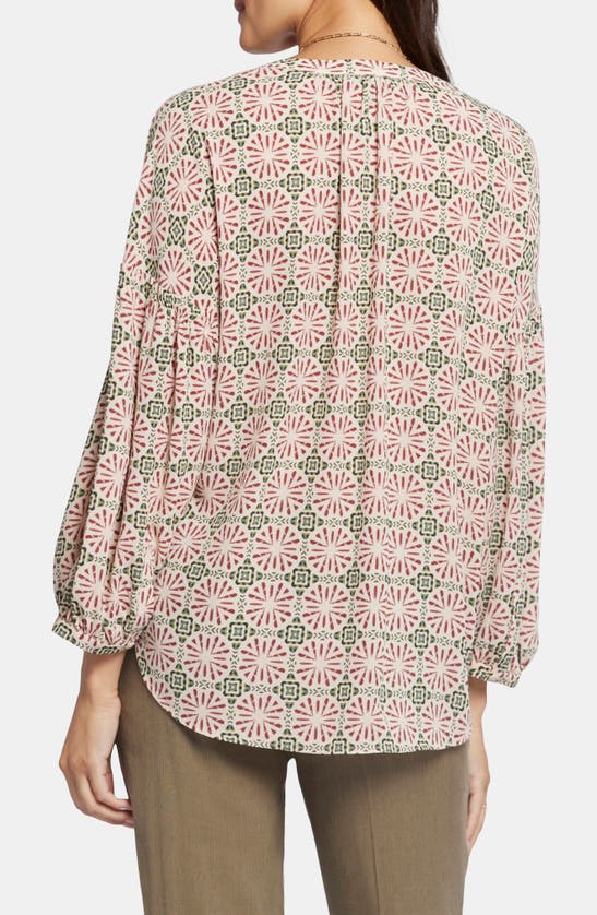 Nydj Paulina Tie Dye Recycled Polyester Peasant Top In Georgios Geo