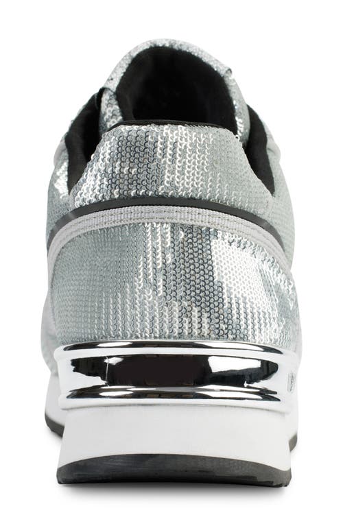 Shop Dkny Mabyn Sequin Sneaker In Silver/black