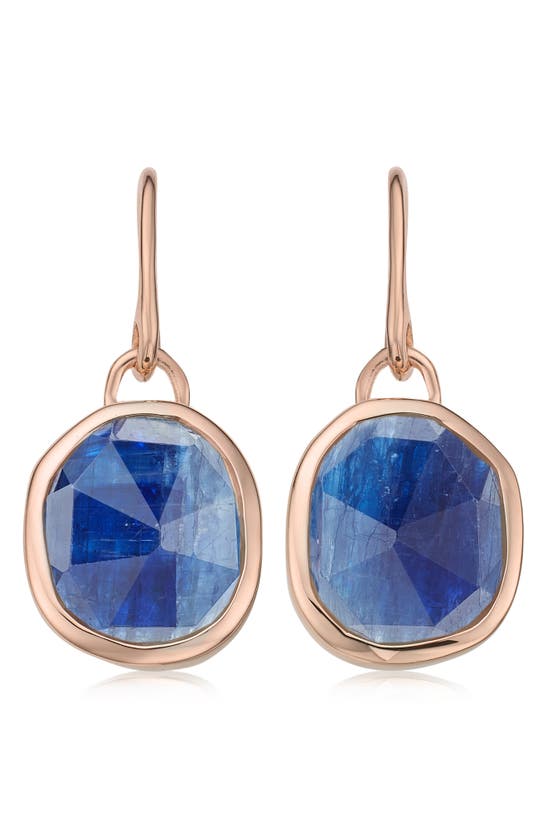 Monica Vinader Womens Rose Gold Siren Wire 18ct Rose Gold Vermeil And Kyanite Earrings 1 Size In Rose Gold/ Kyanite