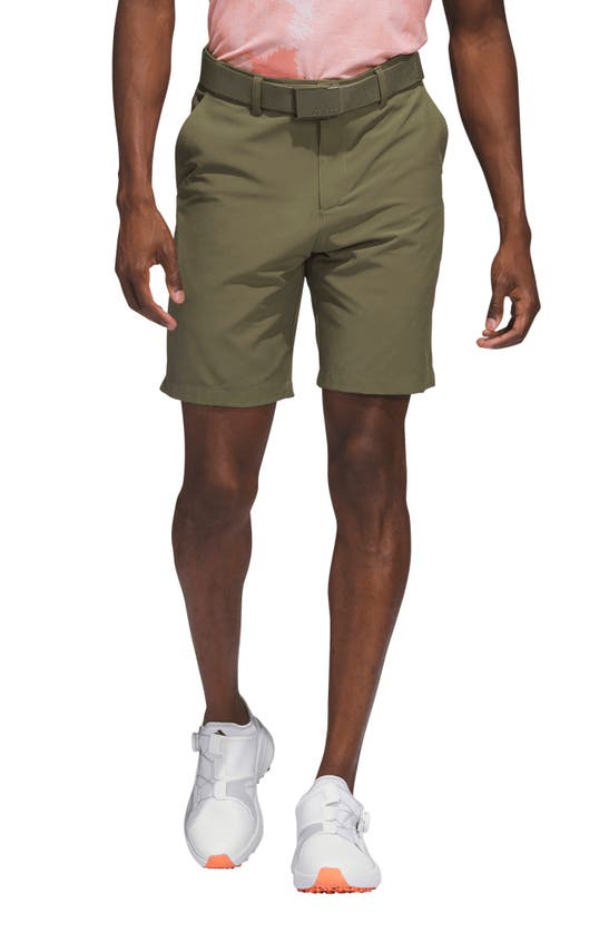 Adidas Golf Ultimate365 Water Repellent Golf Shorts In Olive Strata