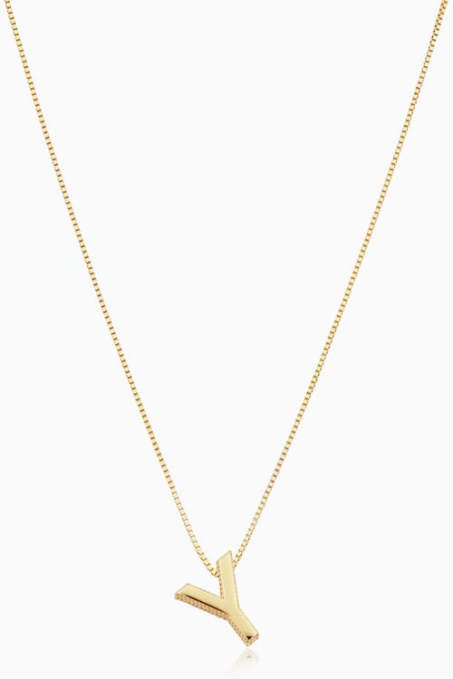 Oradina 14k Gold Love Letter Initial Necklace In Letter Y