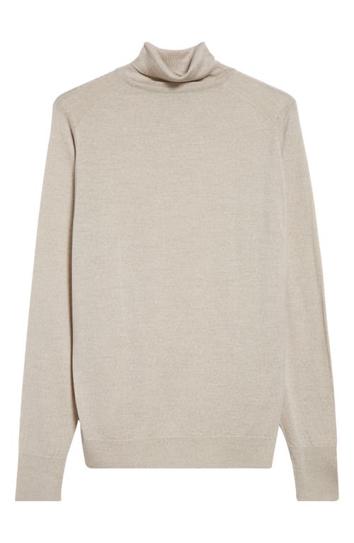 John Smedley Richard Turtleneck Merino Wool Sweater In Grey Fleece