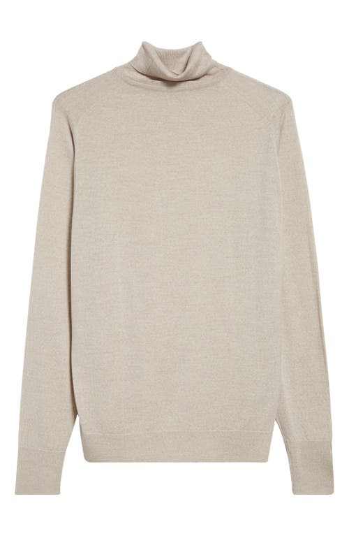 Shop John Smedley Richard Turtleneck Merino Wool Sweater In Grey Fleece