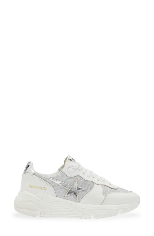 Golden Goose Running Sole Sneaker In Optic White/silver