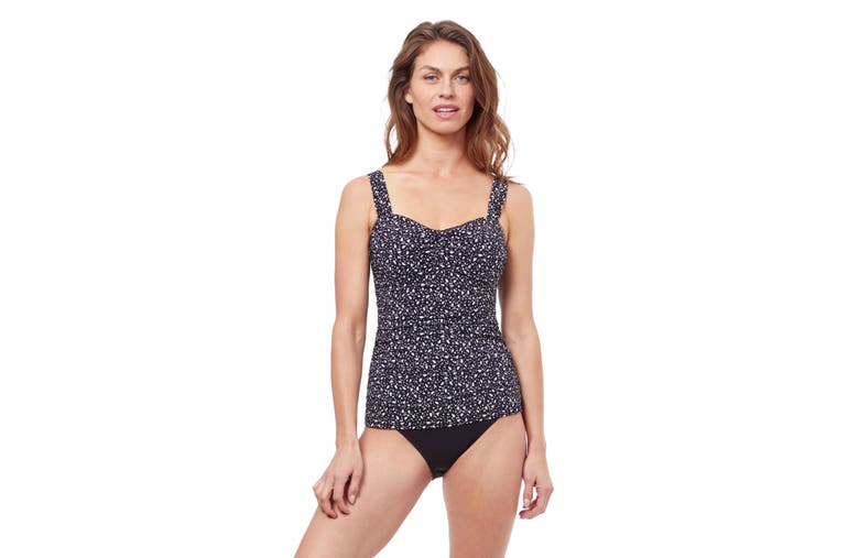 Shop Profile By Gottex Bash D-cup Tankini Swim Top In Black White