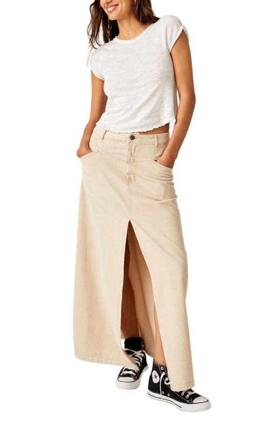 Shop Free People As You Are Corduroy Maxi Skirt In Beechwood