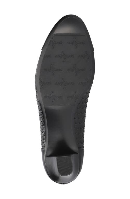 Shop Easy Street Wes Cap Toe Pump In Black Woven Embossed