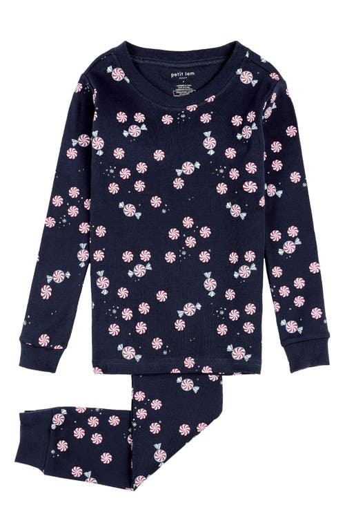 FIRSTS BY PETIT LEM FIRSTS BY PETIT LEM KIDS' STARLIGHT SPIRALS FITTED TWO-PIECE ORGANIC COTTON PAJAMAS 