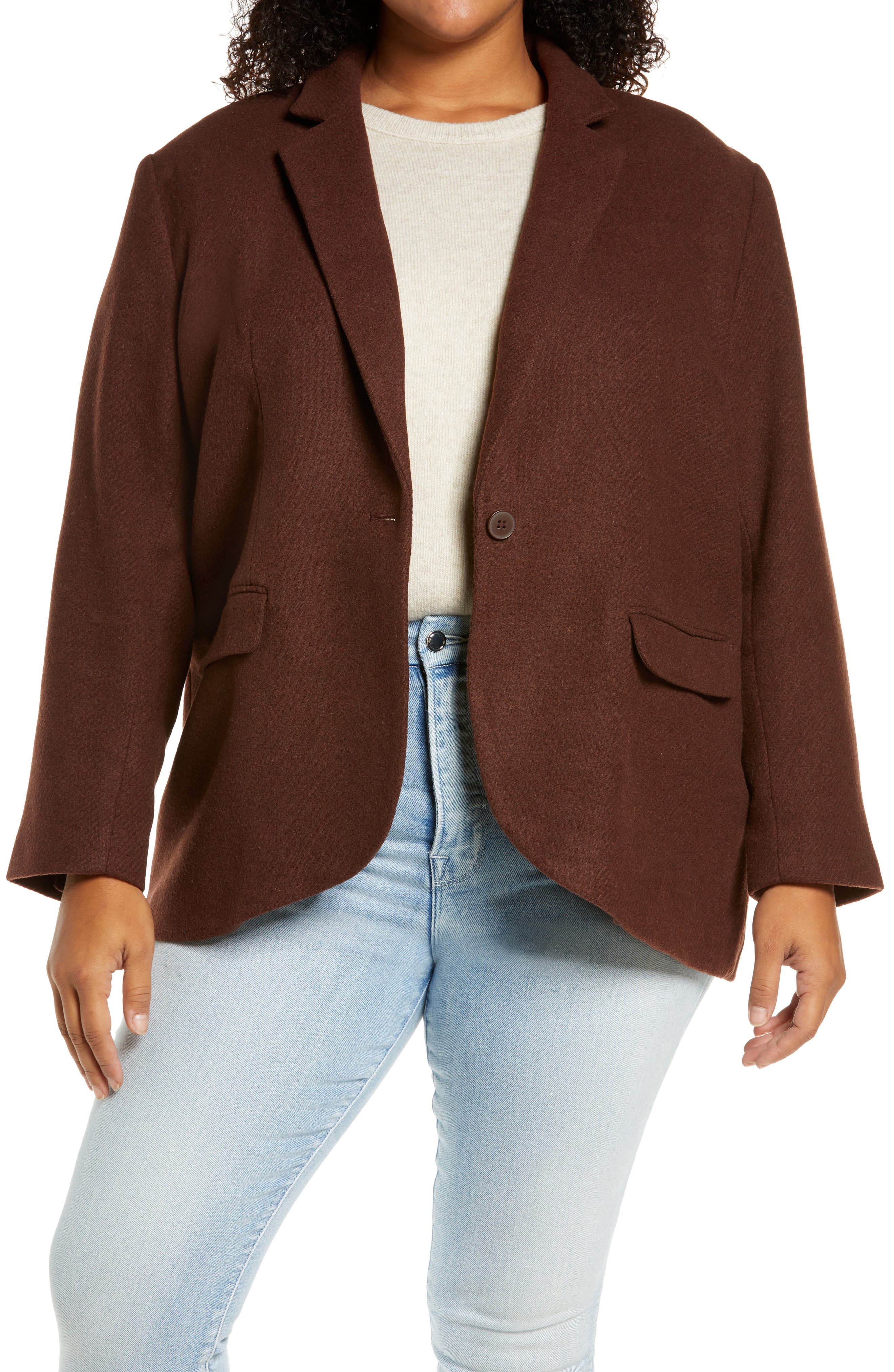 beige plus size blazer