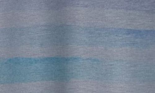 Go Couture Deep V-neck Boyfriend T-shirt In Blue To Pink Watercolors