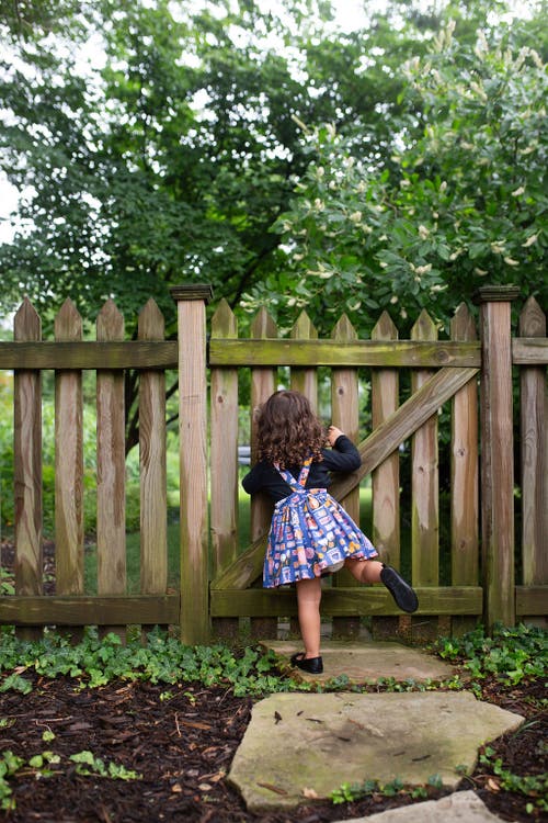 Worthy Threads Pinafore Dress In Blue Multi