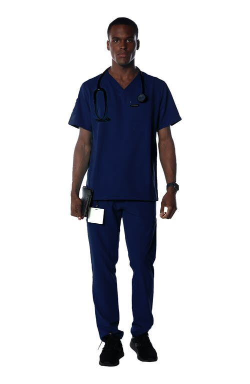 Members Only Manchester 3-pocket Scrub Top In Navy