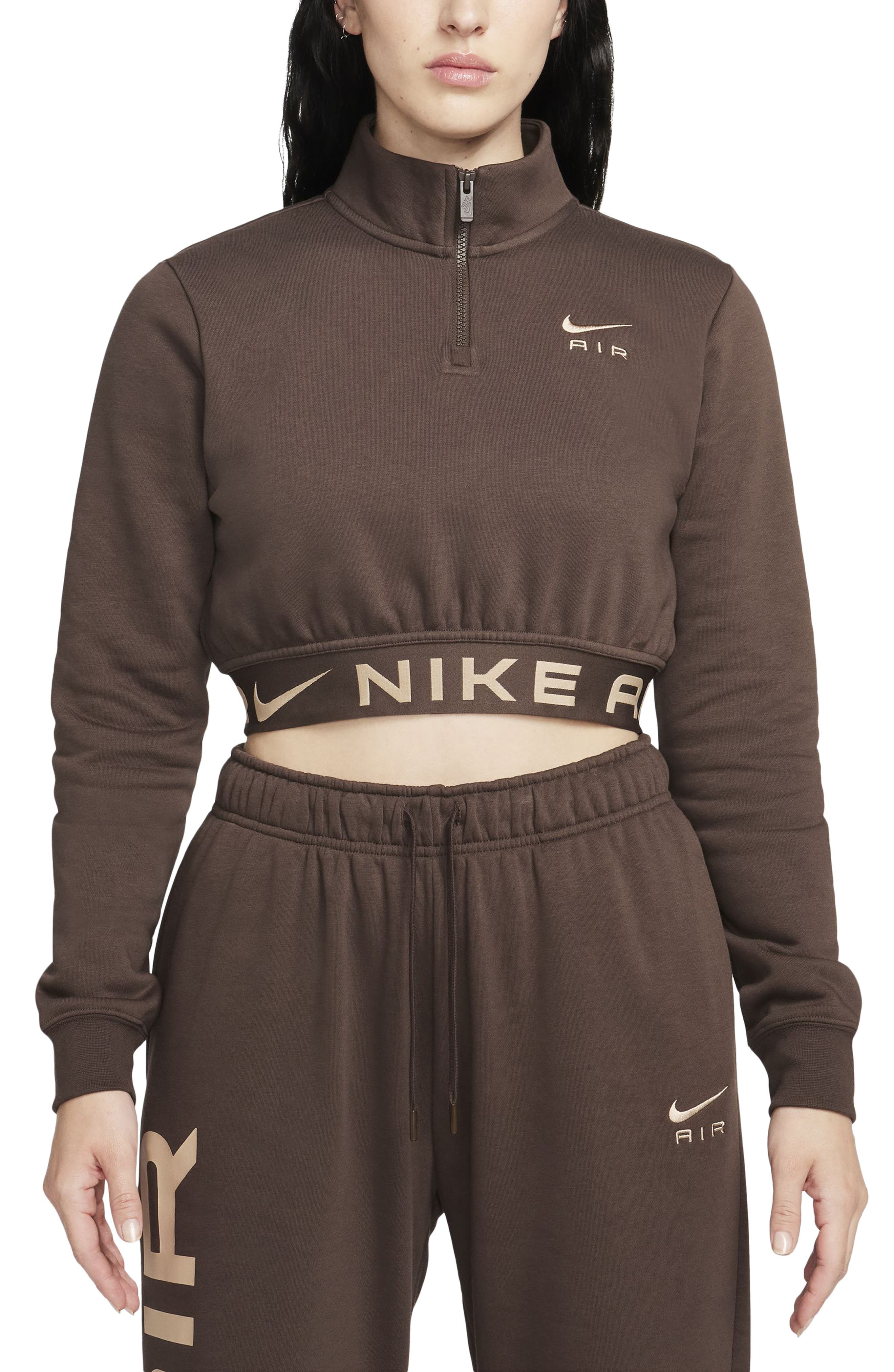 nike air half zip crop top