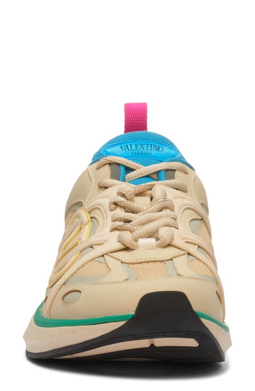 Shop Valentino Garavani Vlogo Easyjog Sneaker In Sunny Beige/sorbet