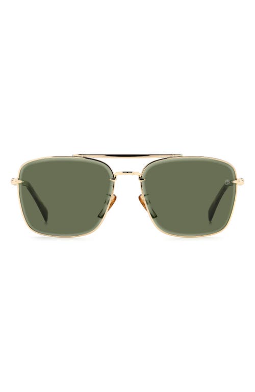 David Beckham Eyewear 60mm Gradient Square Sunglasses in Gold /Green