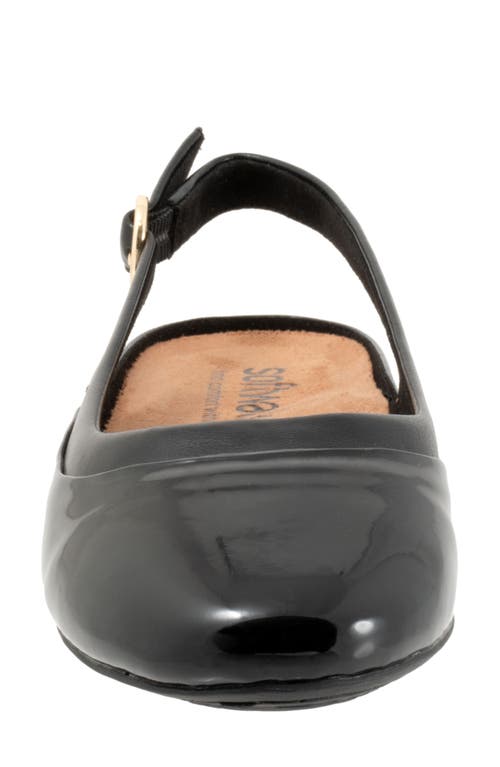 Softwalk ® Sheffield Slingback Flat In Black Patent