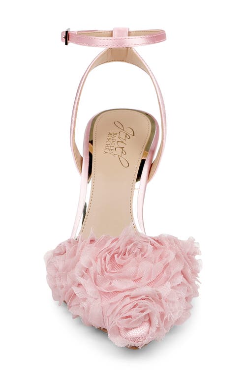 Jewel Badgley Mischka Shannon Pointed Toe Ankle Strap Pump In Pink/pink