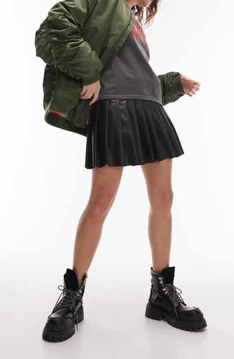 Topshop Petite Black Faux Leather Mini Skirt Size US 2/EUR 34