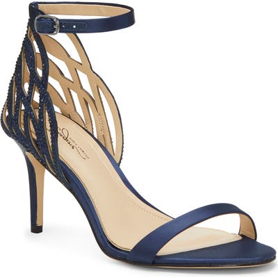 Imagine Vince Camuto Pharra Crystal Ankle Strap Sandal- Blue