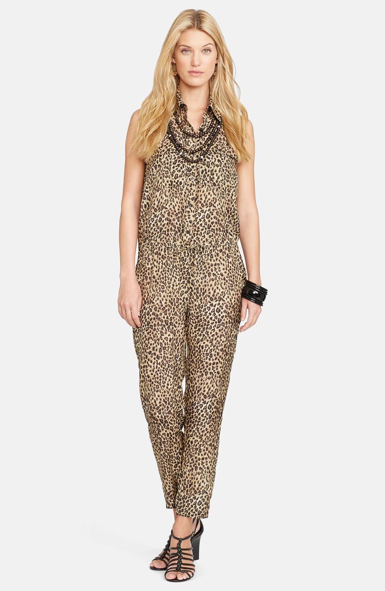 Lauren Ralph Lauren Leopard Print Sleeveless Jumpsuit (Regular & Petite ...