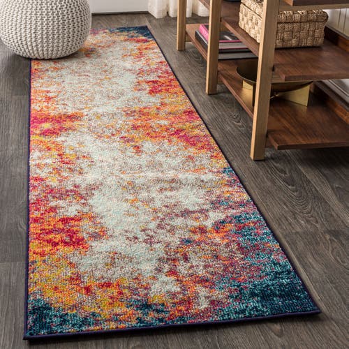 Jonathan Y Contemporary Pop Modern Abstract Area Rug In Cream/blue