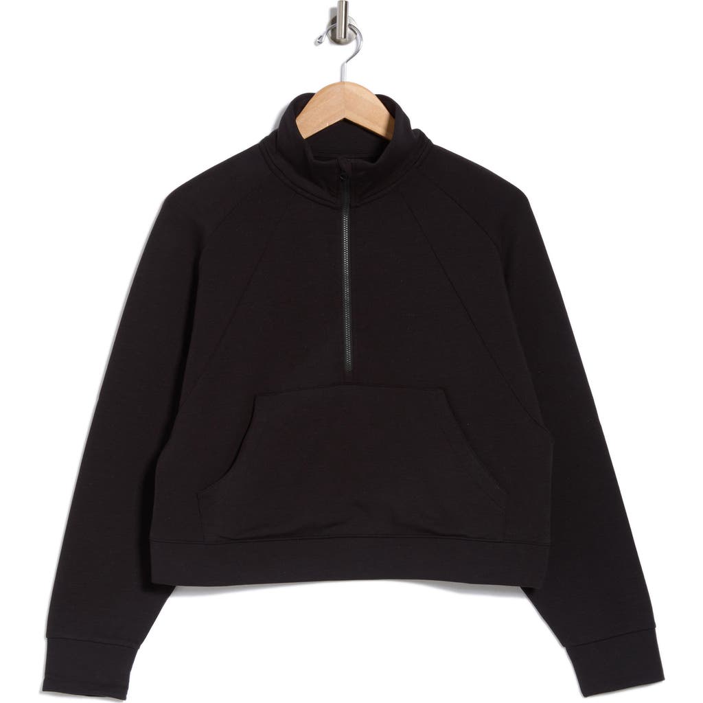 Z By Zella Cozy Half-zip Sweatshirt In Black