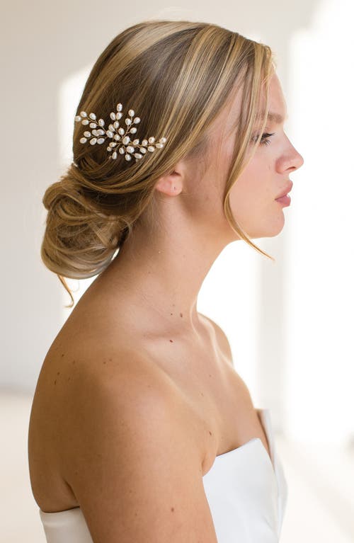 Brides & Hairpins Enola Freshwater Pearl Comb in Silver at Nordstrom