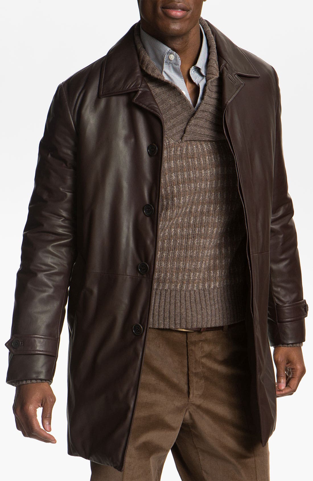 Canali Leather Coat Nordstrom