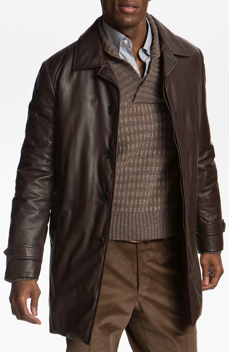Canali Leather Coat | Nordstrom