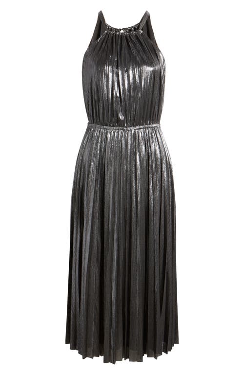 Shop Chelsea28 Metallic Pleated Cocktail Dress In Gunmetal