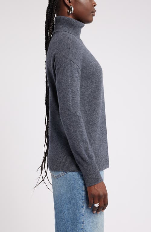 Shop Nordstrom Cashmere Turtleneck Sweater In Grey Medium Charcoal Heather