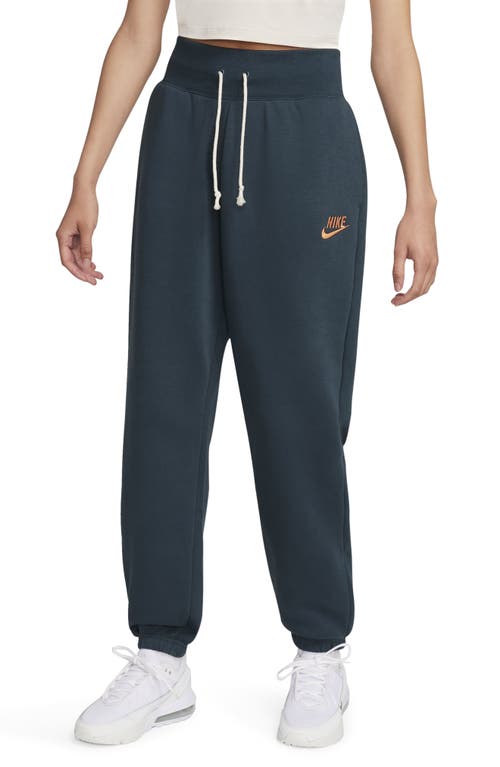 Shop Nike Sportswear Oversize Fleece Sweatpants In Deep Jungle/sail