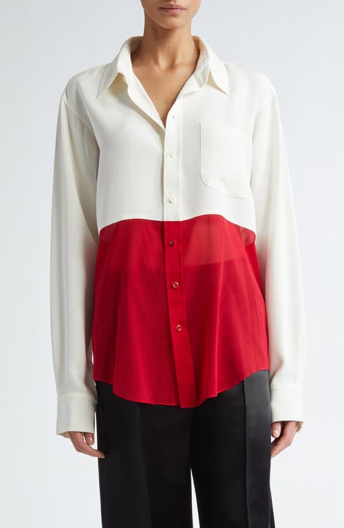 Peter Do Mixed Media Button-Up Shirt at Nordstrom,