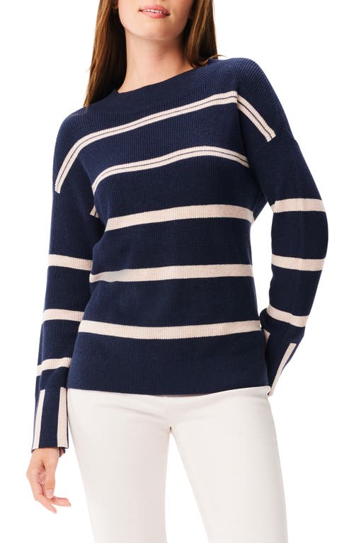NIC+ZOE Opposites Attract Cotton Blend Sweater in Indigo Multi