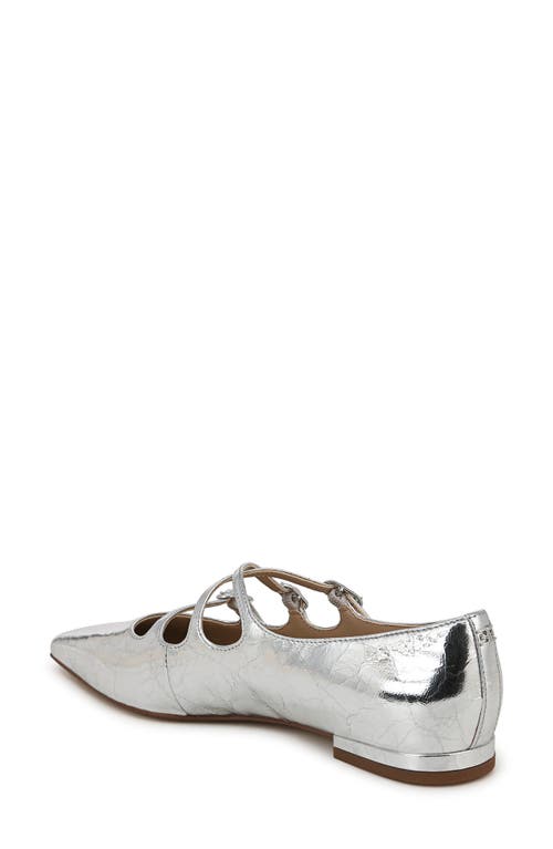 Shop Sam Edelman Cass Pointed Toe Flat In Soft Silver