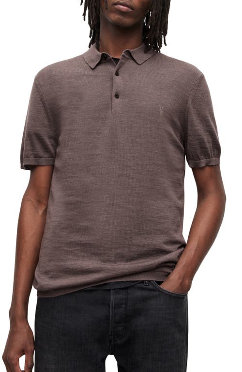 AllSaints Mode Merino Wool Polo in Sage Purple Marl at Nordstrom, Size Medium