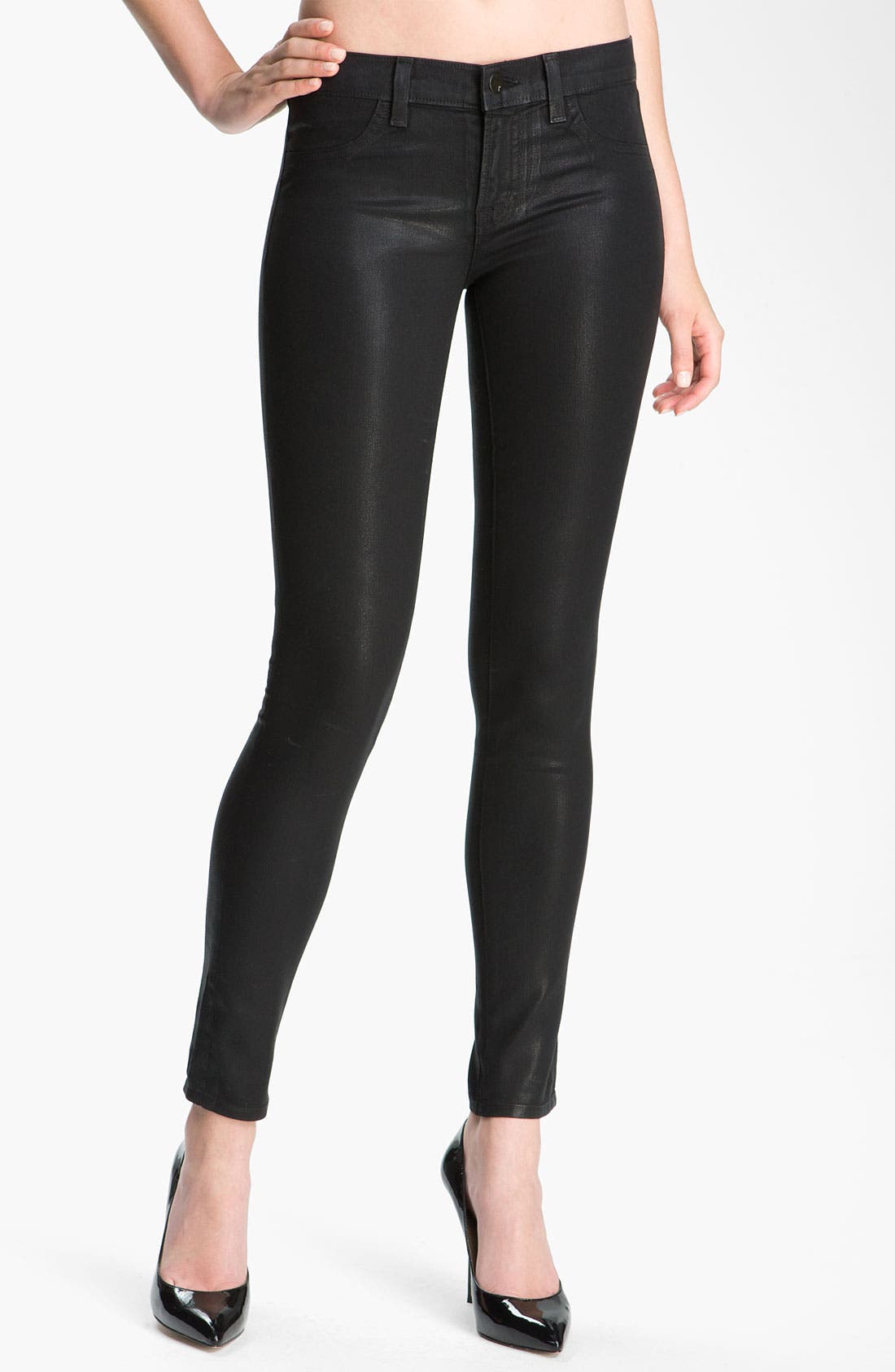 j brand coated skinny jeans