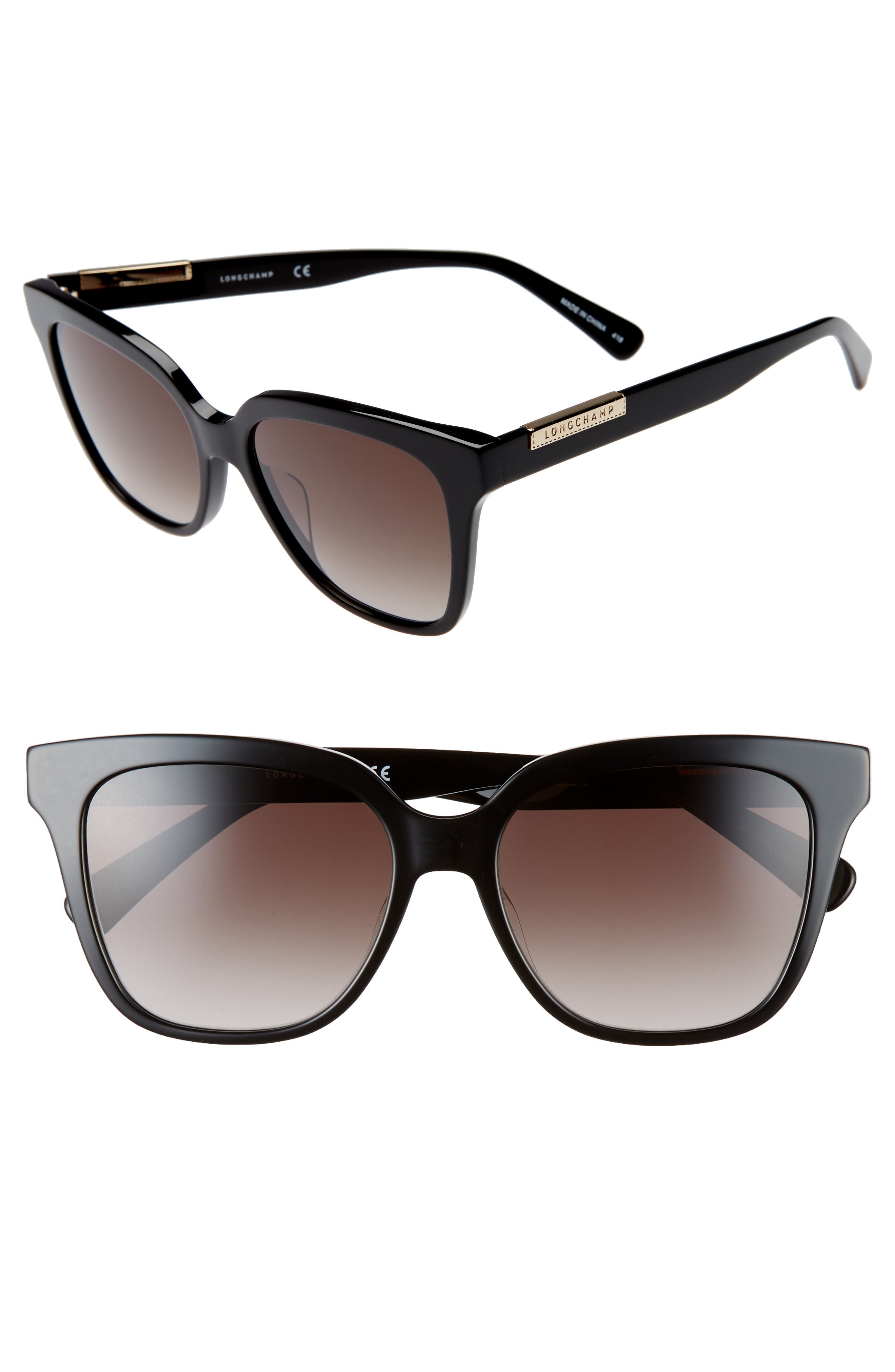 longchamp black rectangular sunglasses