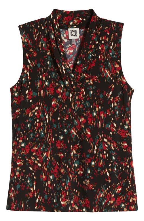 Shop Anne Klein Abstract Print Sleeveless Top In Anne Black Multi