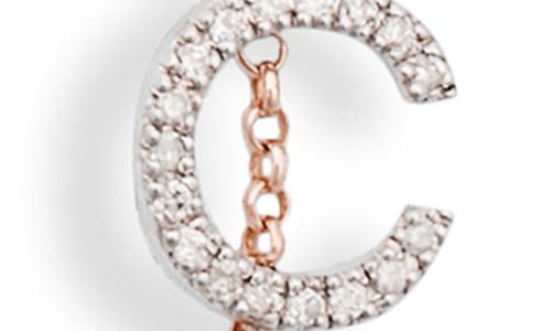 Meshmerise Diamond Initial Bezel Bracelet In Rose-c