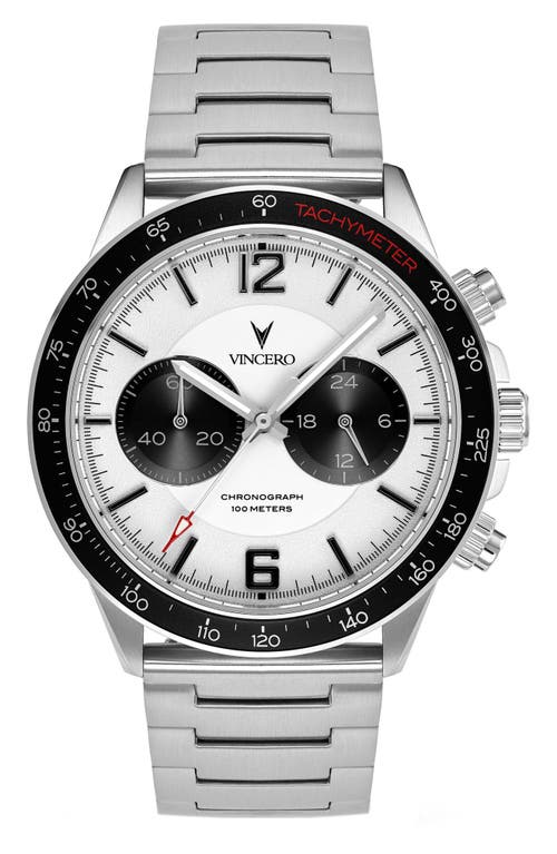 Vincero Apex Chronograph Bracelet Watch, 42mm In Silver/black