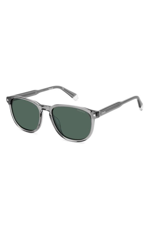Polaroid 55mm Polarized Rectangular Sunglasses In Grey/green Polarized