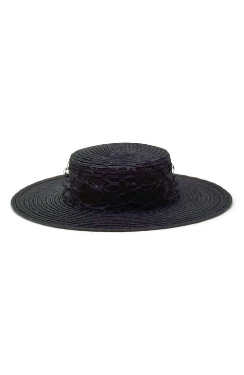 Gigi Burris Millinery Priya Boater Hat in Black