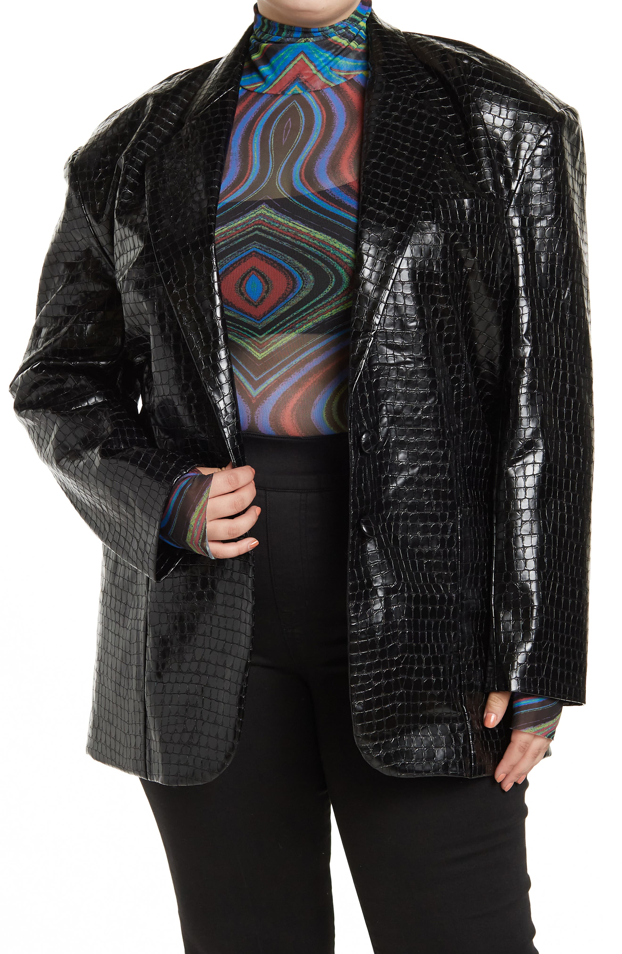 faux leather jacket size 20