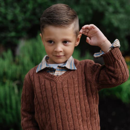 HOPE & HENRY HOPE & HENRY BABY BOYS' ORGANIC FLANNEL SHIRT WITH ELBOW PATCHES, INFANT